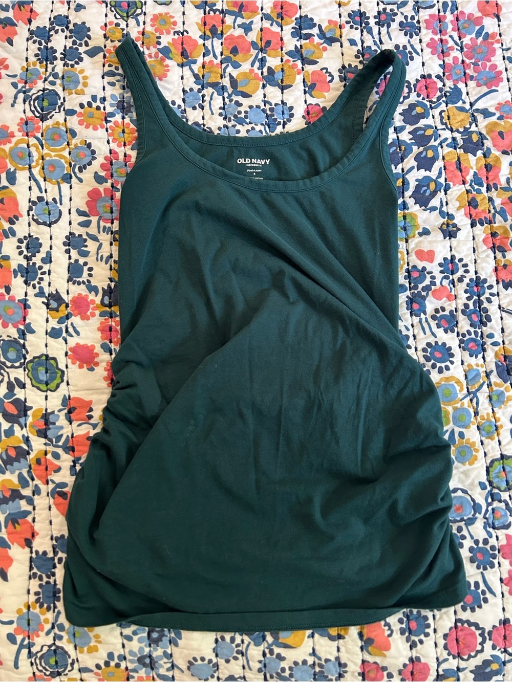 Old Navy Maternity Jersey Scoop Neck Tank Top in Jet Stream Teal Green Sz S